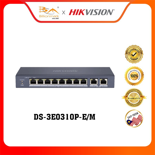 Hikvision DS-3E0310P-E/M 8 Port Fast Ethernet Unmanaged POE Switch